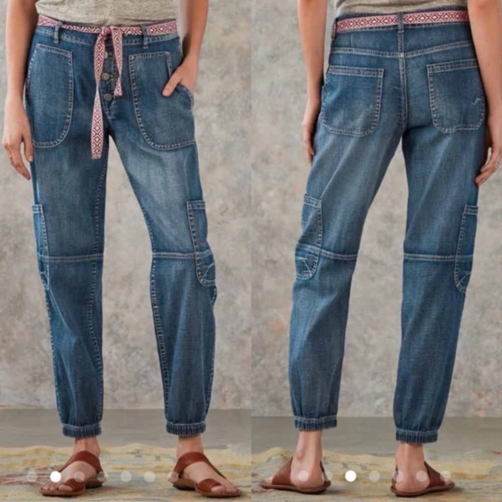 Sundance Jolienne Denim Jeans Women's Size 12 Blue Medium Wash Button Fly Boho‎